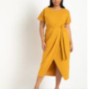 Eloquii| Wrap Skirt| T-shirt Dress| Gold